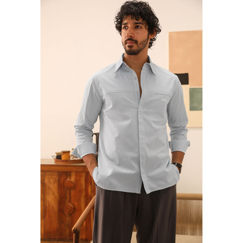 PRIMAL GRAY Blue Organic Cotton Classic Shirt (L)