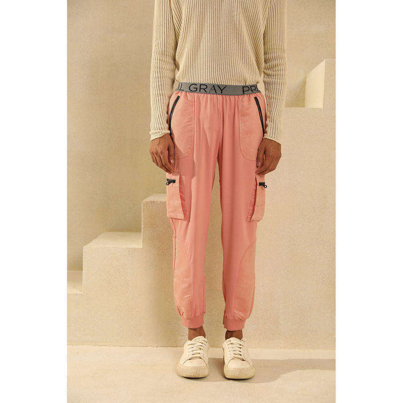 PRIMAL GRAY Pink Polyester Cargo Pants (S)