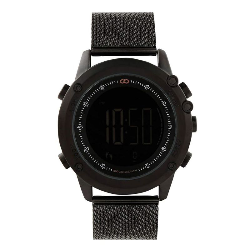 Gio Collection Men's Black Round Digital Watch