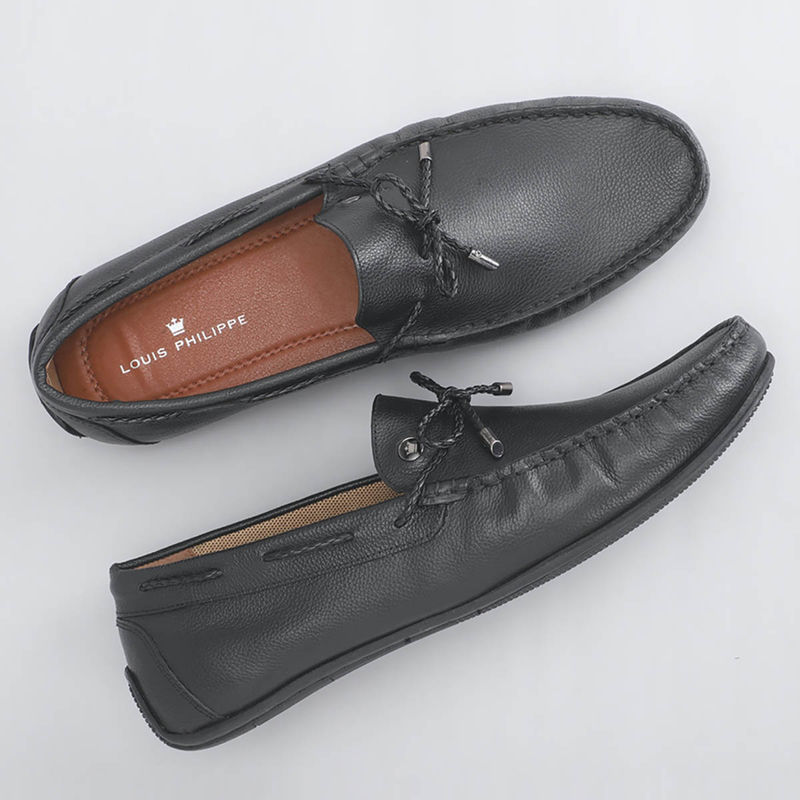 Louis Philippe Black Boat Shoes (UK 6)