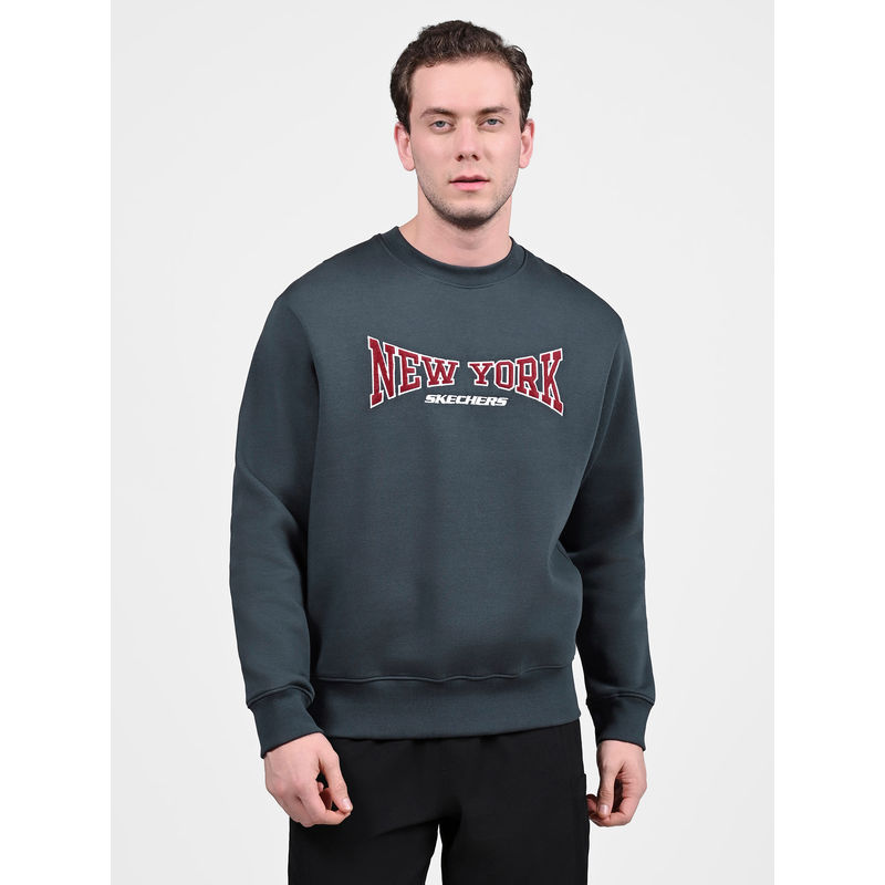 SKECHERS Men Sweatshirt NY CREW Charcoal (M)
