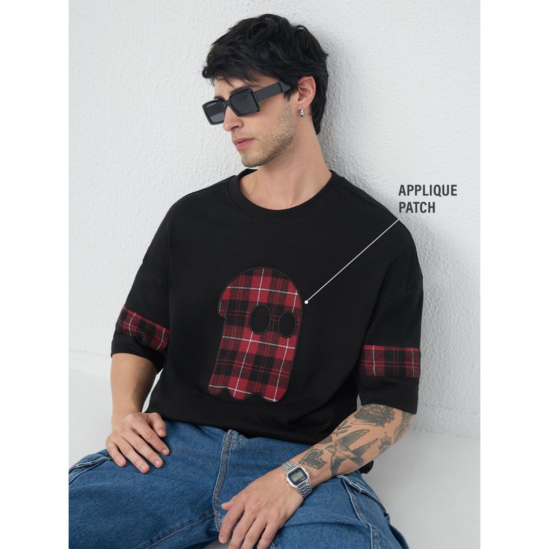 The Souled Store Men Black Graphic Oversized T-Shirt (3XL)