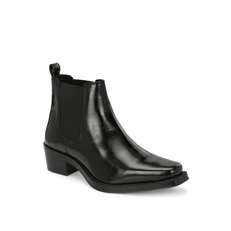 Delize Men Black Cuban Heeled Ankle Chelsea Boots (UK 8)