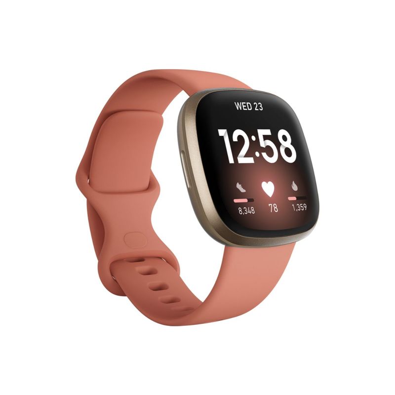 Buy Fitbit Versa 3, Pink Clay/soft Gold Aluminum Online