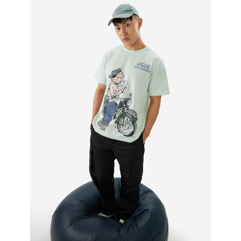 The Souled Store Blue Official Popeye Spinach Powered T-Shirt (M)