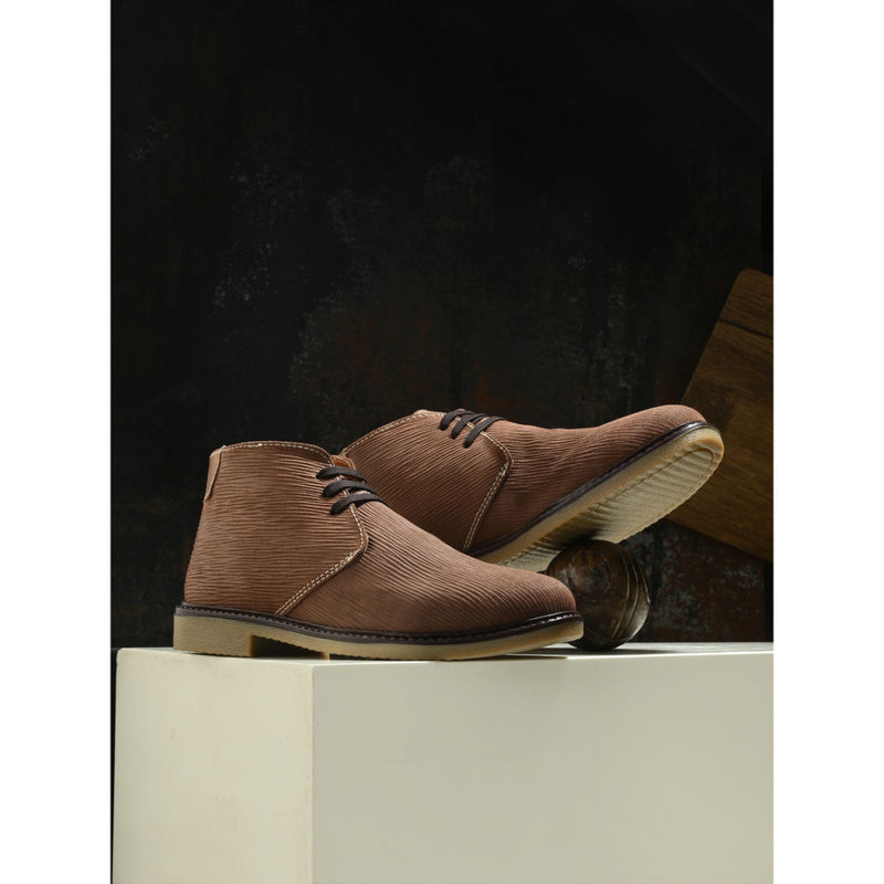 CARLO ROMANO Men Casual Leather Chukka Boots Brown (UK 6)