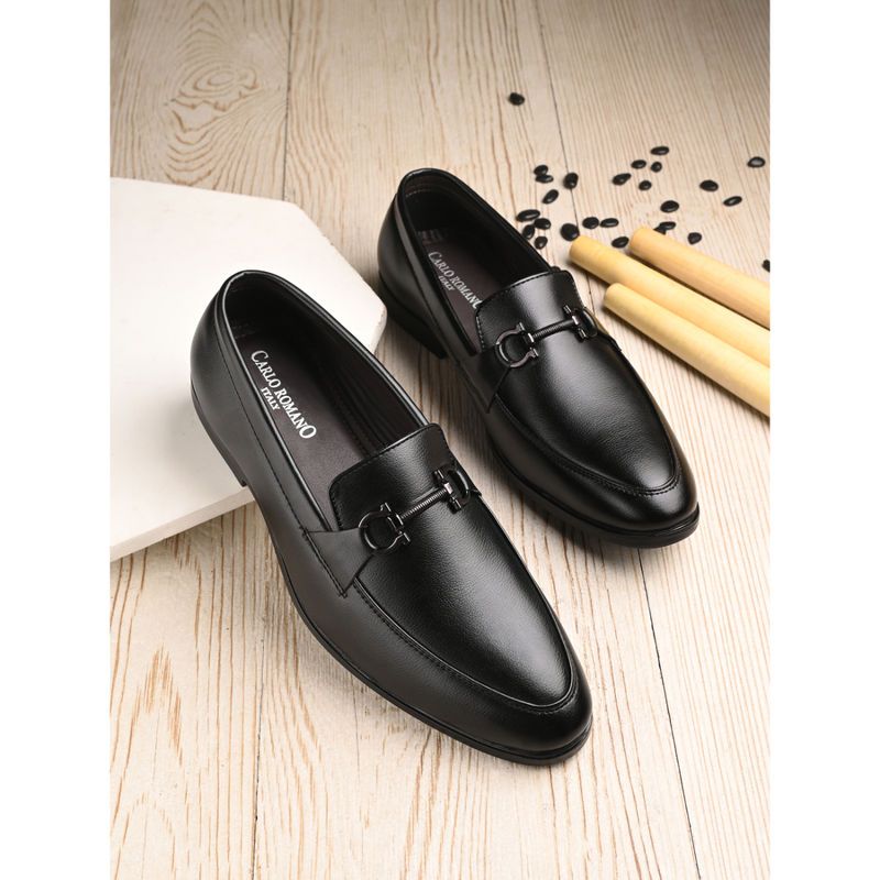 CARLO ROMANO Men Vegan Leather Loafers Black (UK 9)