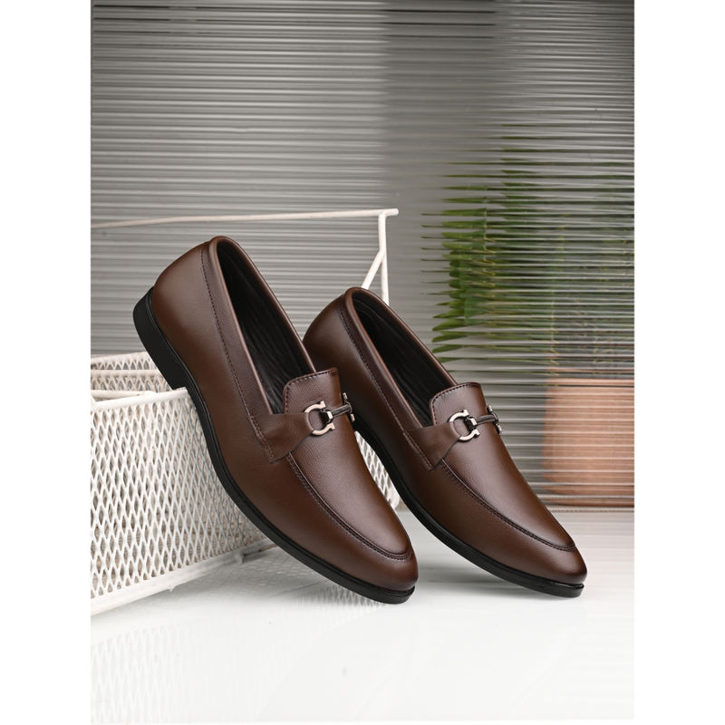 CARLO ROMANO Men Vegan Leather Loafers Brown (UK 8)