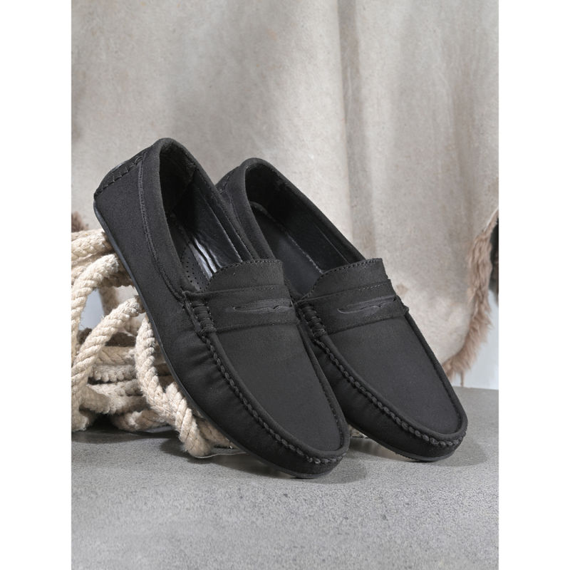 CARLO ROMANO Men Vegan Leather Loafers Black (UK 6)