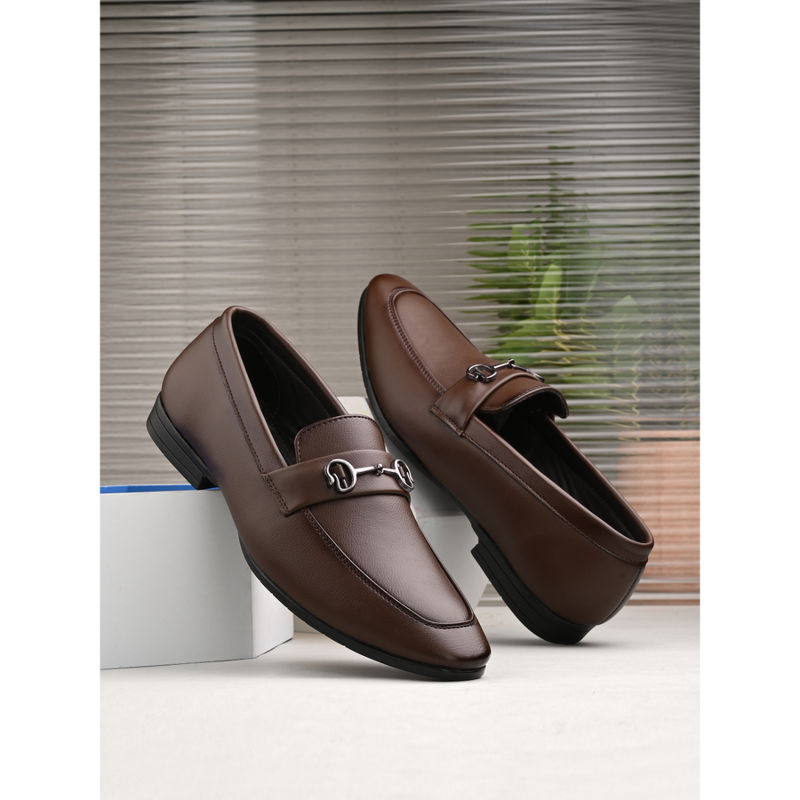 CARLO ROMANO Men Vegan Leather Loafers Brown (UK 9)