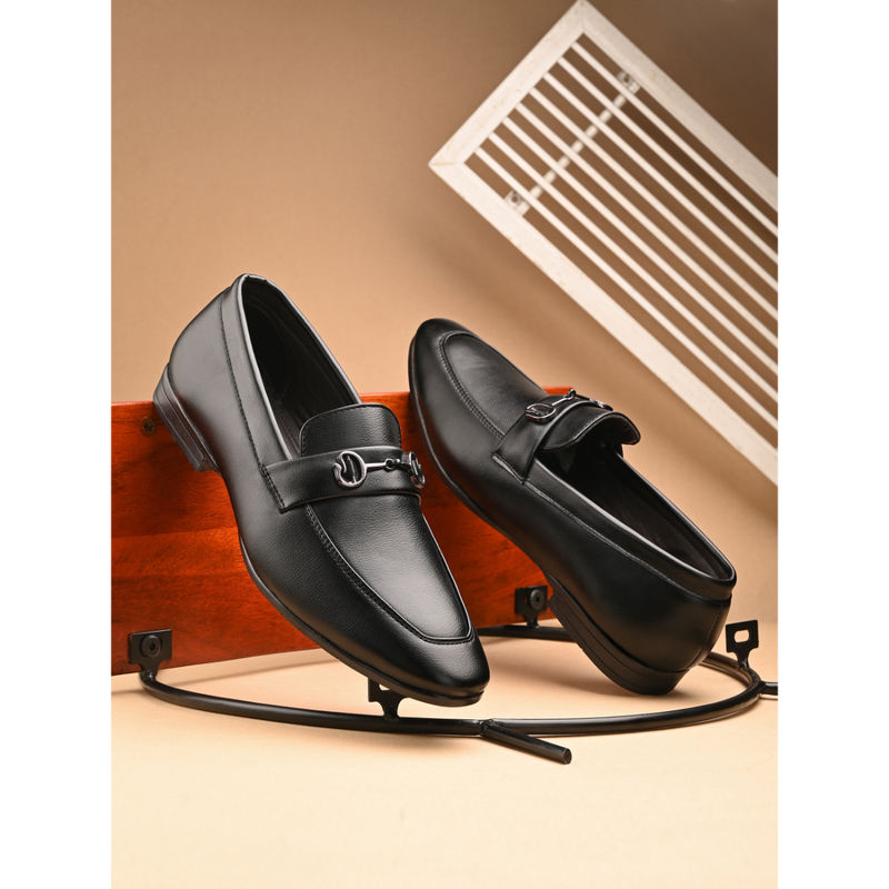 CARLO ROMANO Men Vegan Leather Loafers Black (UK 7)