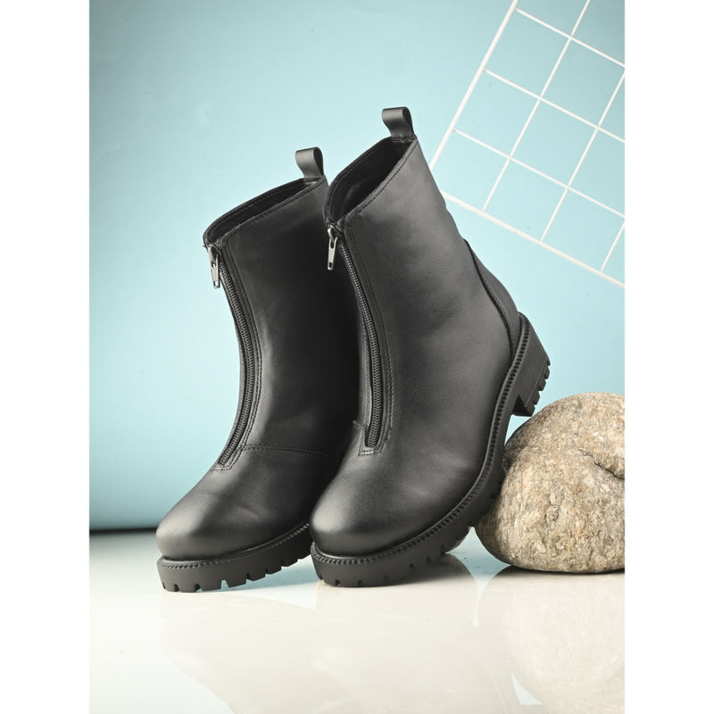 CARLO ROMANO Women Genuine Leather Ankle Boot Black (UK 4)