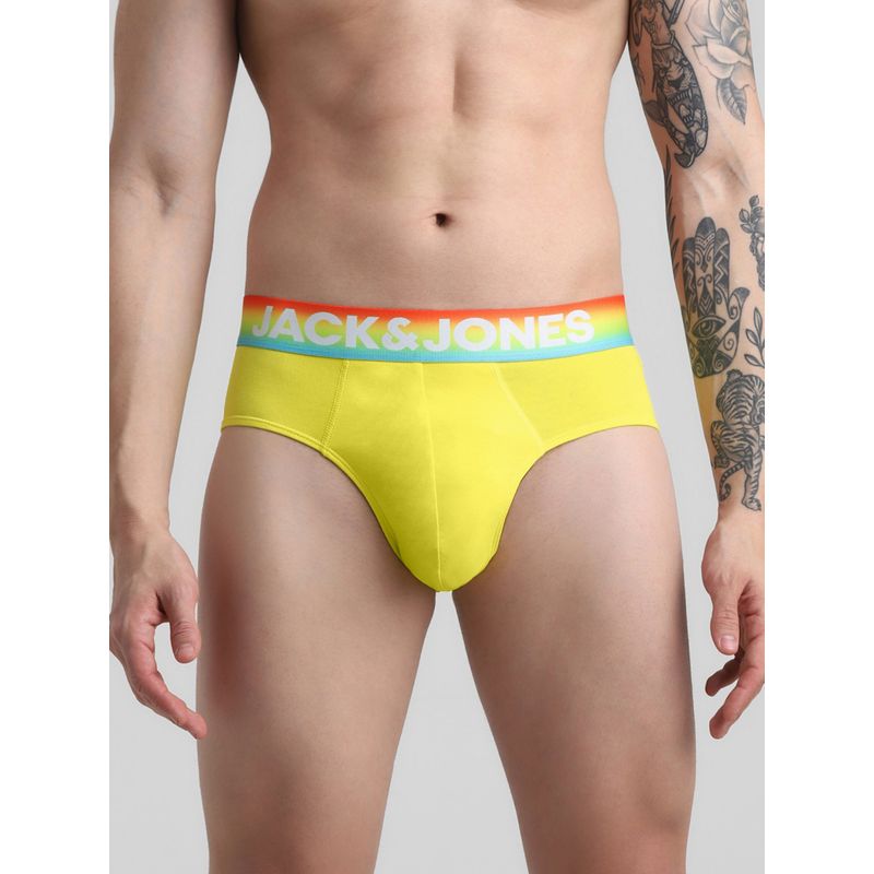 Jack & Jones Men Typographic Yellow Brief (S)