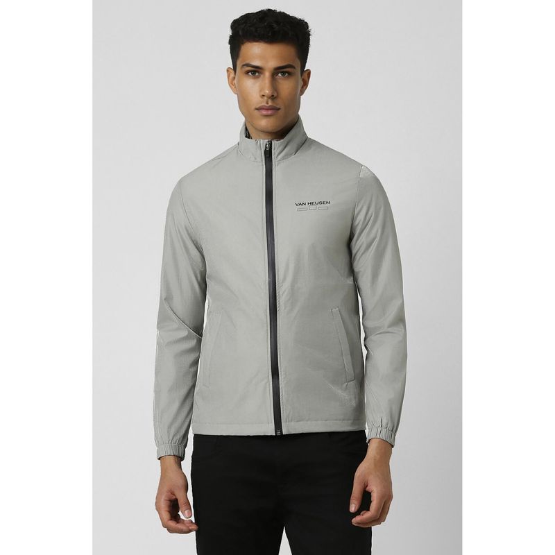 Van Heusen Men Grey Solid Casual Jacket (S)
