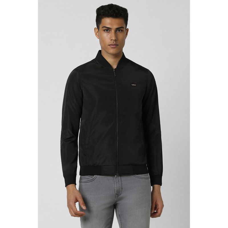 Van Heusen Men Black Solid Casual Jacket (S)