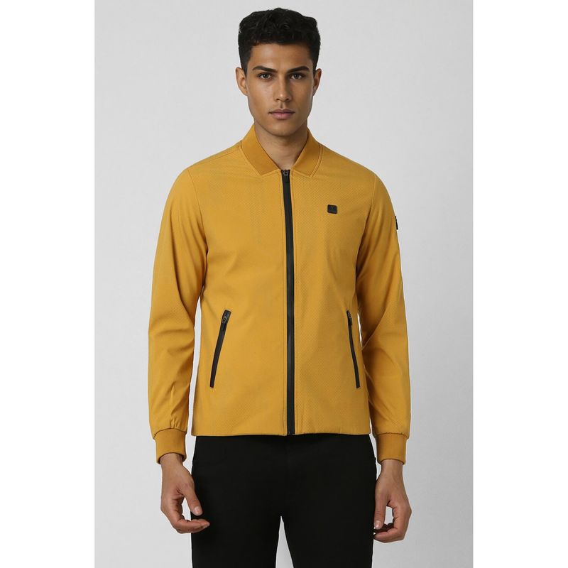 Van Heusen Men Yellow Solid/Plain Casual Jacket (M)