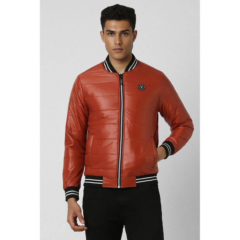 Van Heusen Men Red Solid Casual Jacket (S)