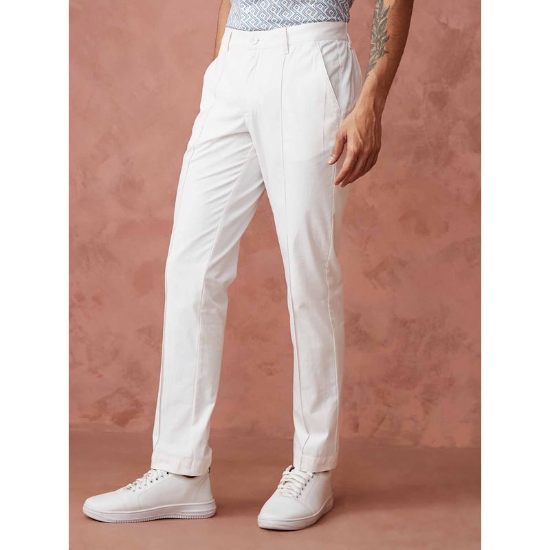 Fabindia Off White Cotton Ankle Length Jama Chinos (30)