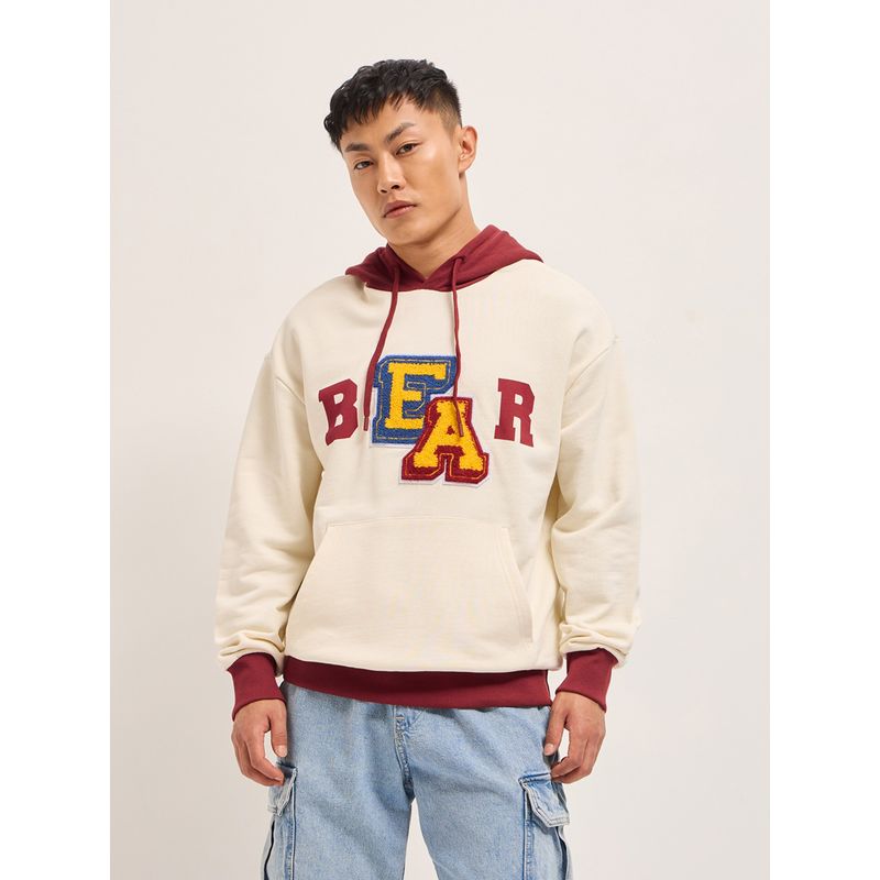 THE BEAR HOUSE Men Relaxed Fit Multi-Color Letter Graphic Cotton Hoodie (3XL)