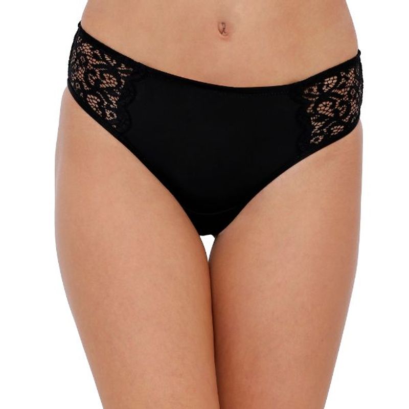 Buy SOIE Women'S Nylon Spandex Hipster Solid Panty - Black Online
