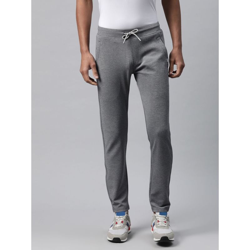 TOM BURG Men Light Grey Solid Slim Fit Trackpants (S)