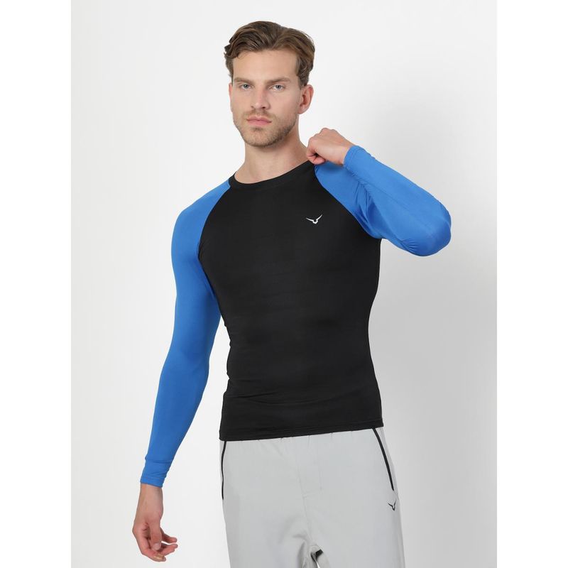 INVINCIBLE Mens Black Compress Base Layer Long Sleeve T-Shirt (L)