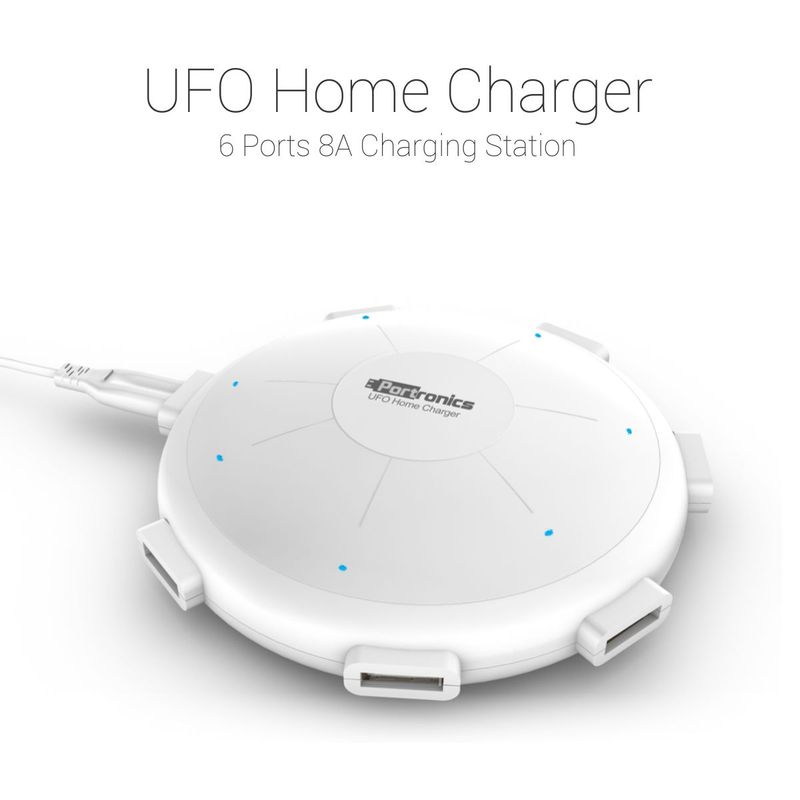 Portronics UFO Home Charger POR 343 6 Ports 8A USB Charging Station White