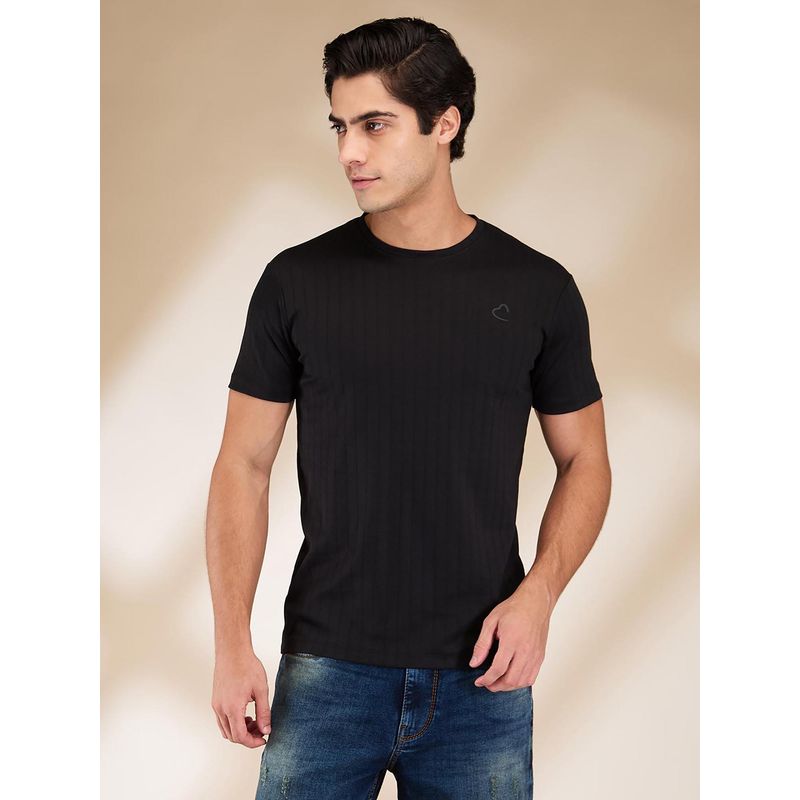 Being Human Black Slim Fit Crew Neck Men T-Shirt (S)