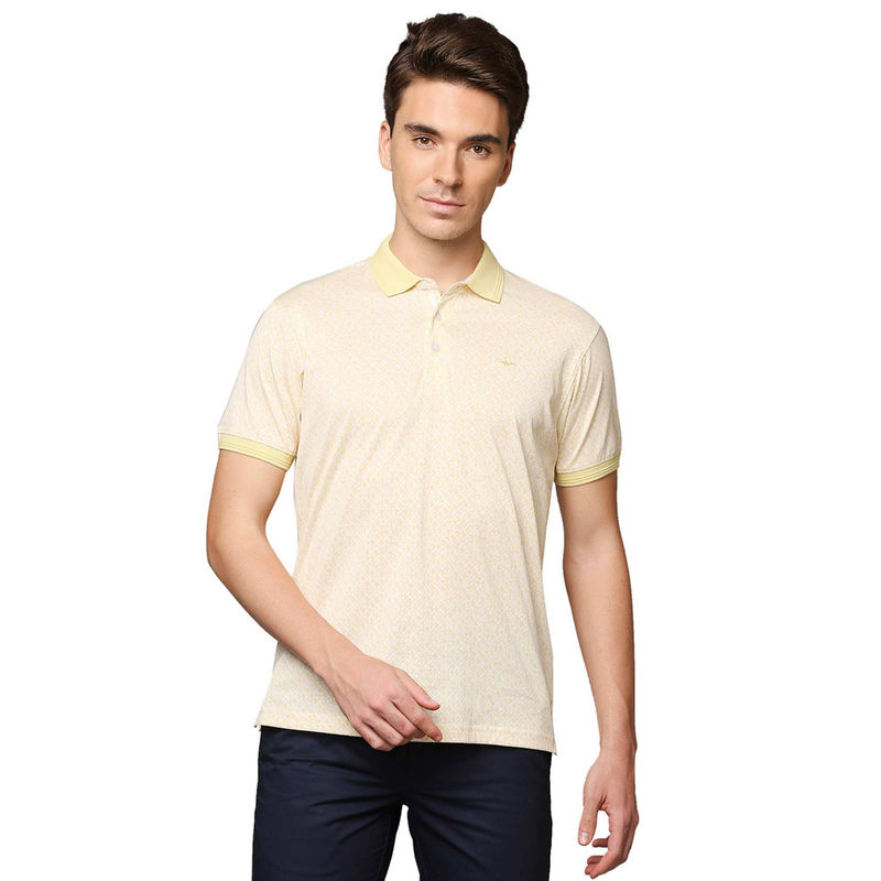 Park Avenue Men Printed Yellow T-Shirt (39)