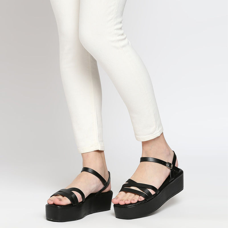 Twenty Dresses By Nykaa Fashion Black On The Block Heels (EURO 39)