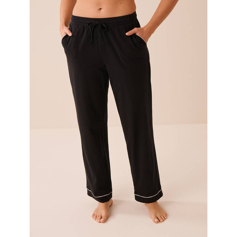 La Vie En Rose Black Cotton Pajama Pant (S)
