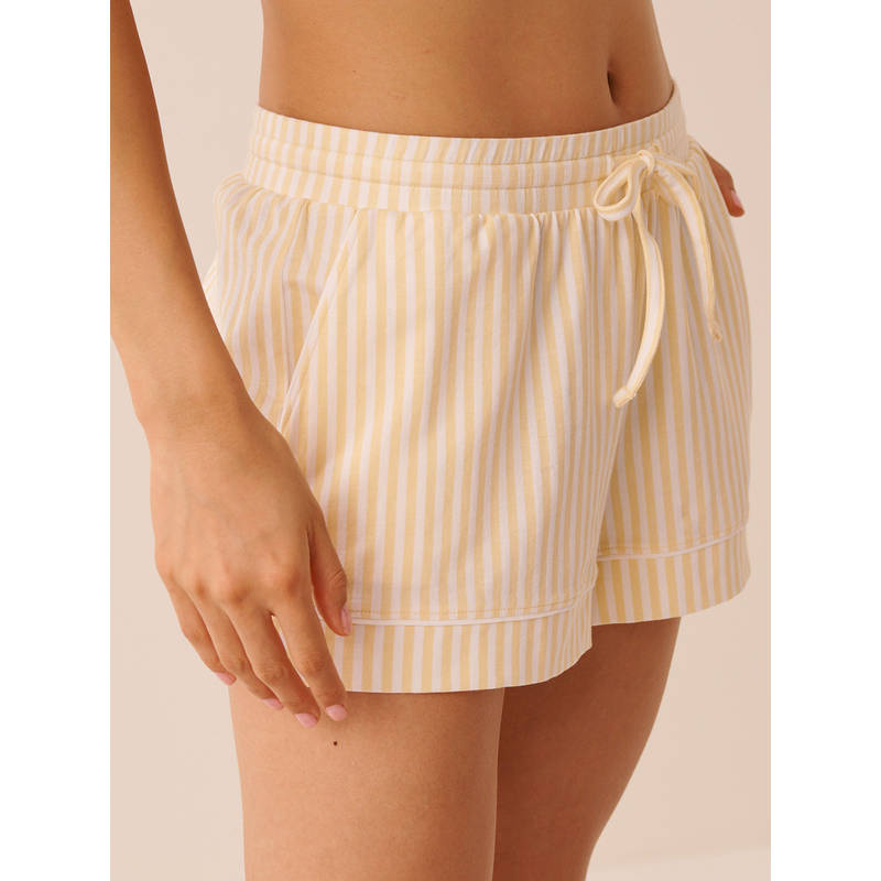 La Vie En Rose Yellow Cotton Shorts (S)