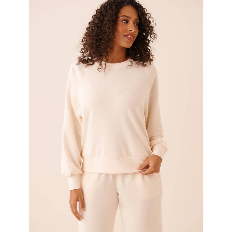 La Vie En Rose White French Terry Sweatshirt (S)