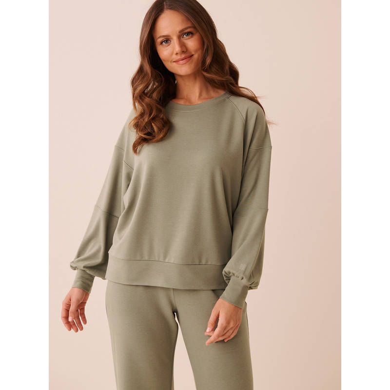 La Vie En Rose Green French Terry Sweatshirt (L)