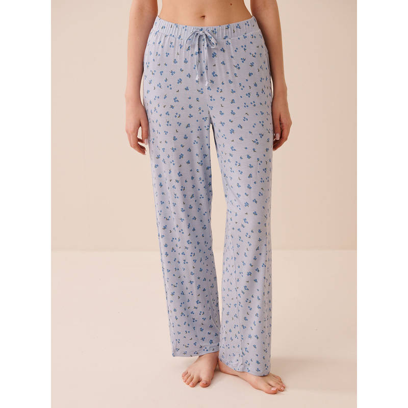 La Vie En Rose Blue Berry Print Soft Jersey Pajama (XS)