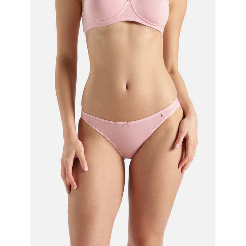 Jockey Ss02 Women Super Combed Cotton Elastane Low Waist Bikini-Crush N Blush (L)