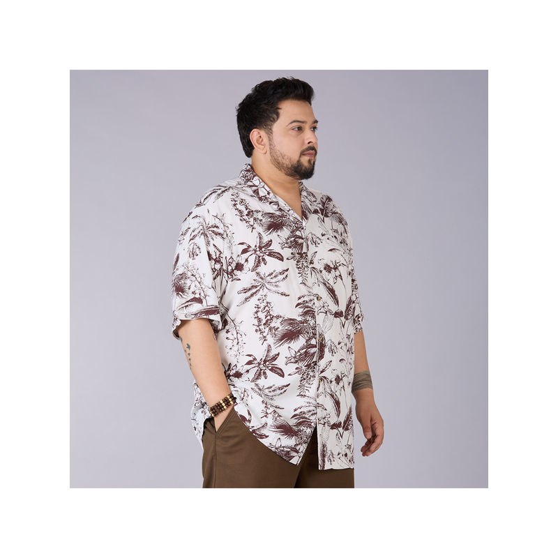 UNSIZED Men White Floral Printed Casual Shirt (2)