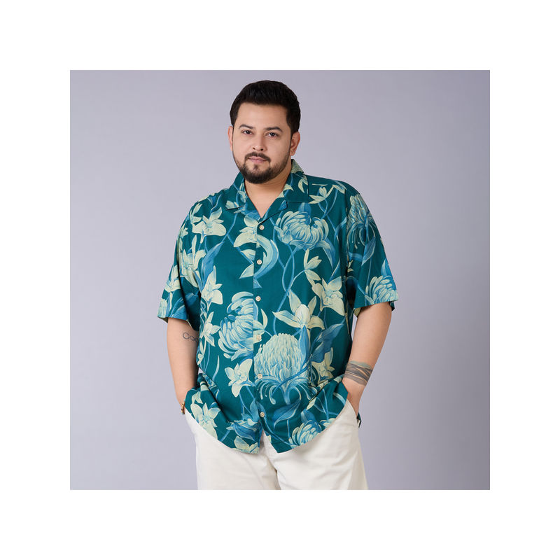 UNSIZED Men Teal Floral Printed Casual Shirt (7)