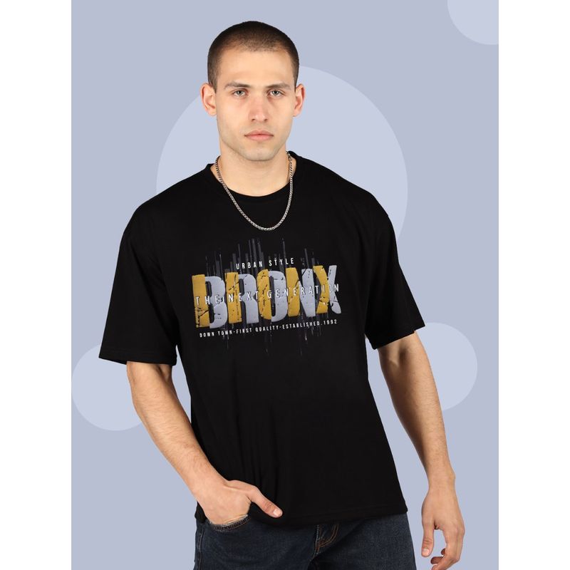 CHKOKKO Printed Oversized T-Shirt-Black (5XL)