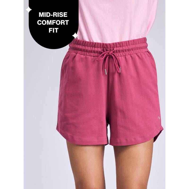 Summer Essential Cotton Relaxed Fit 3.5" Shorts with Pockets NYAT504 Grape (2XL)