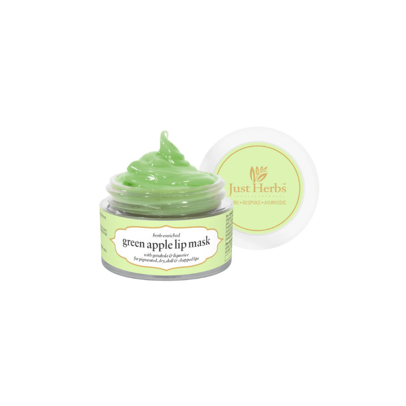 Just Herbs Vegan Green Apple Lip Mask for Dark , Dry and Chapped Lips