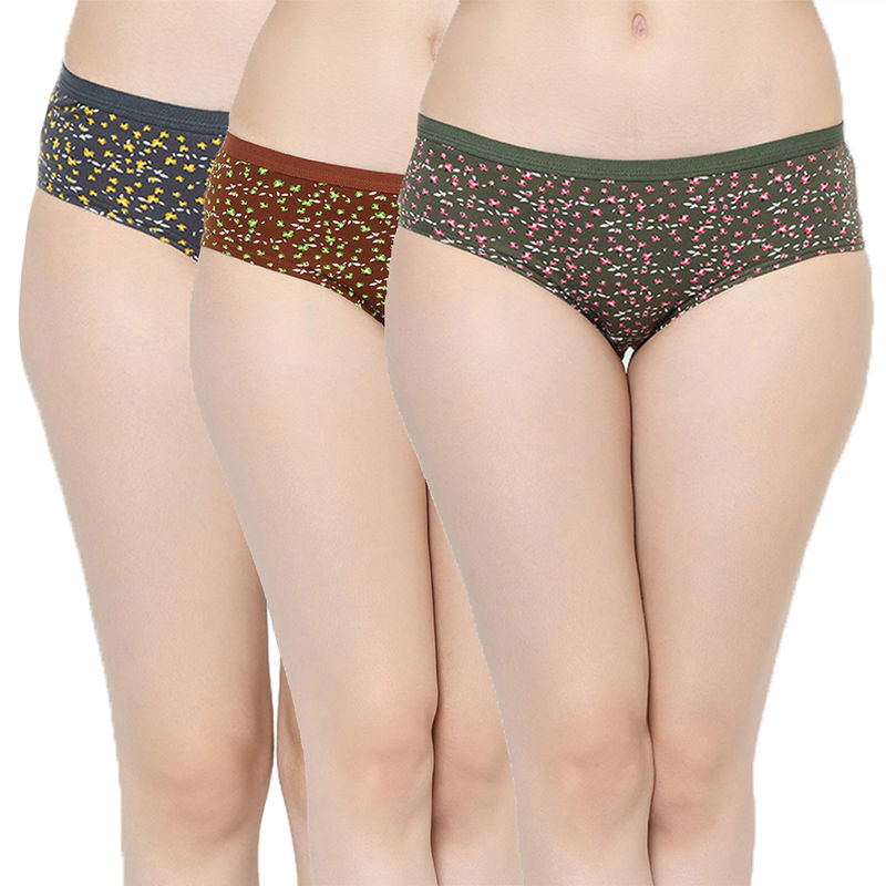 Groversons Paris Beauty Regular Outer Elastic Assorted Panties (PO3) - Multi-Color (XL)
