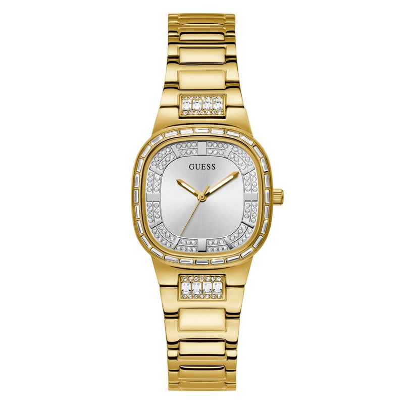 Guess Mini Spectrum Analog Silver Dial Two Tone Steel Strap Watch For Women - W0122L2