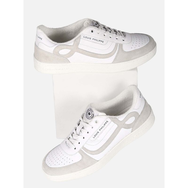 Louis Philippe Men White & Grey Sneakers (UK 8)