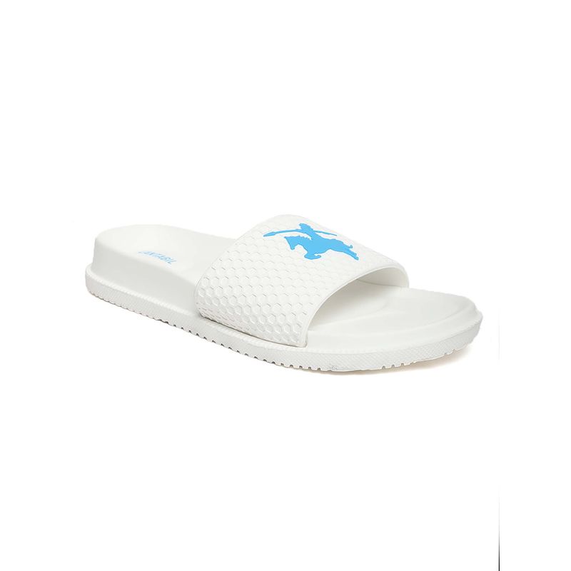 Cantabil Men White Regular Comfortable Solid Sliders (UK 8)