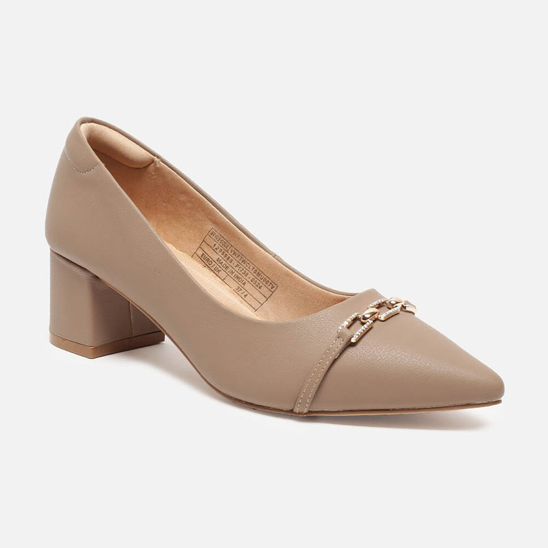 Van Heusen Women Beige Pump Heels (UK 4)