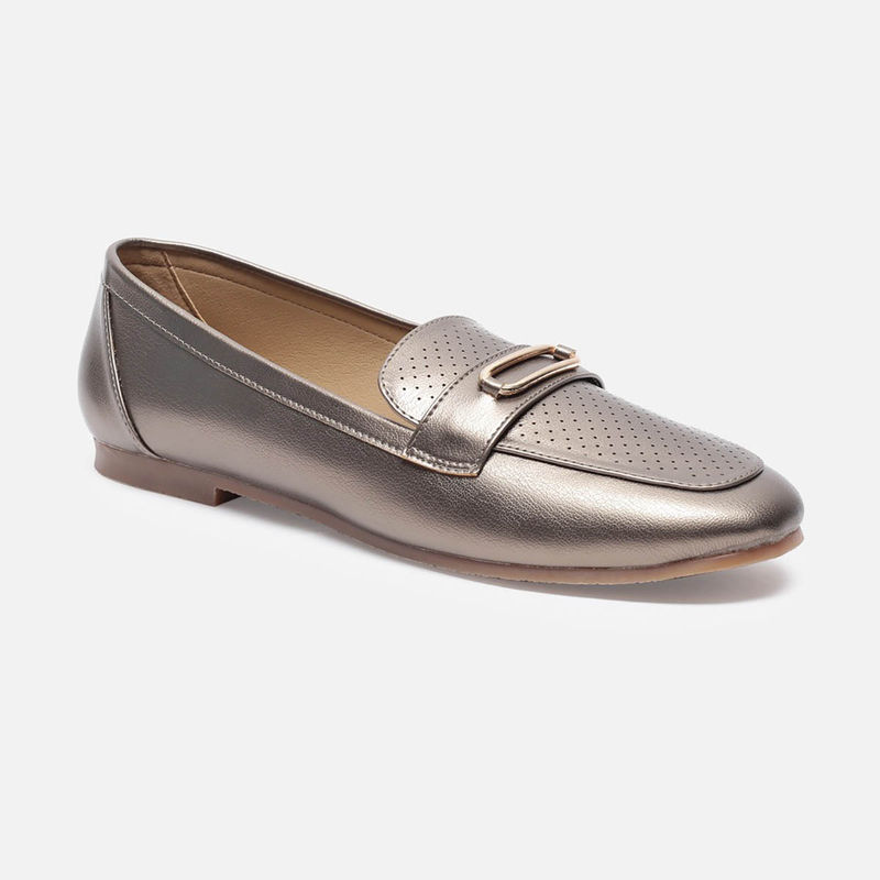 Van Heusen Women Metallic Loafers (UK 3)
