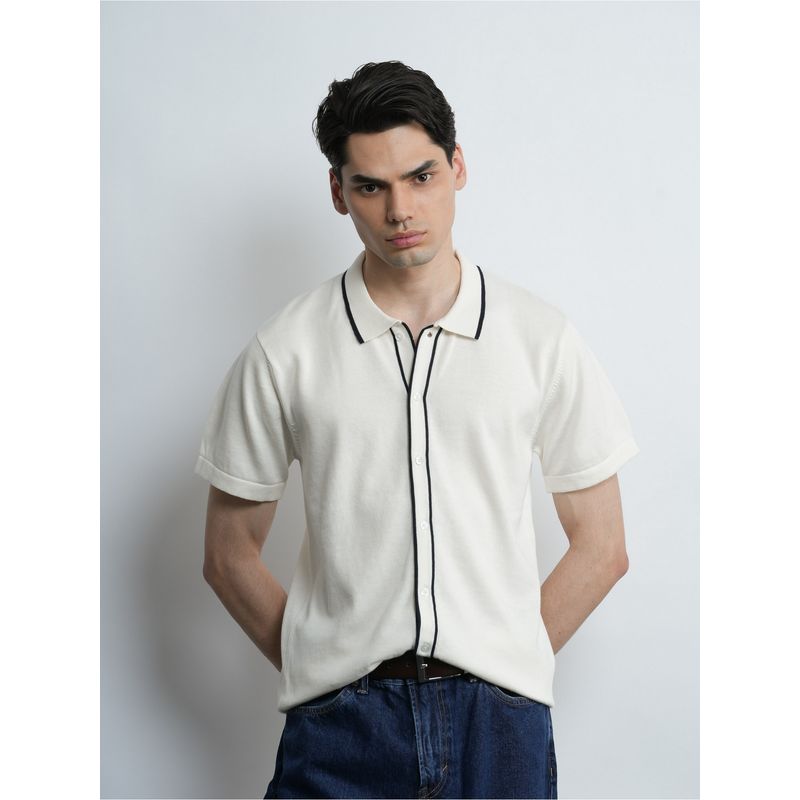Cove and Lane Accented Navy White Shirt (L)