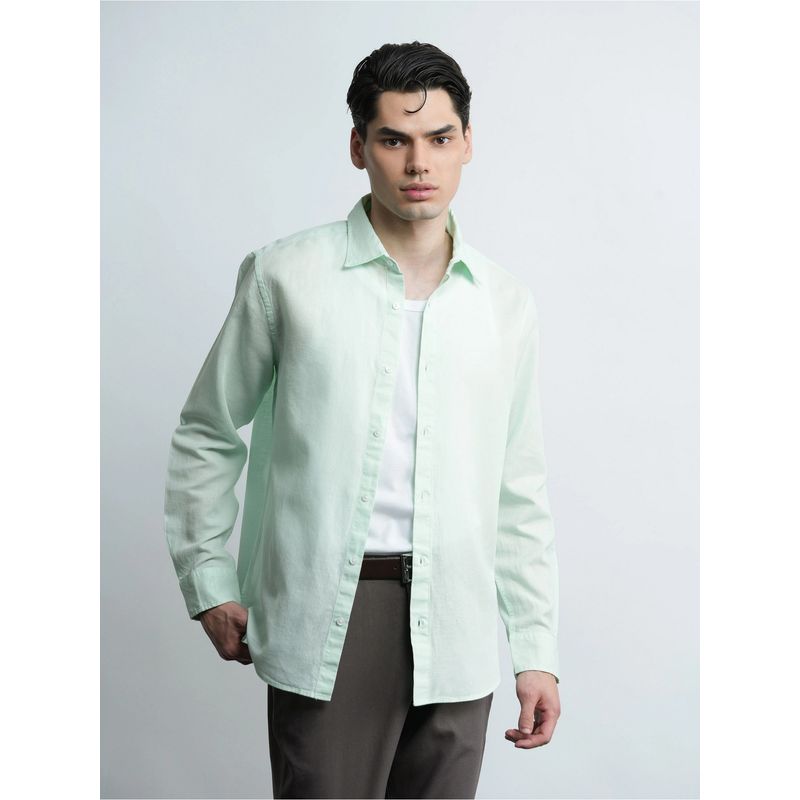 Cove and Lane Linen Relaxed Fit Mint Green Shirt (S)