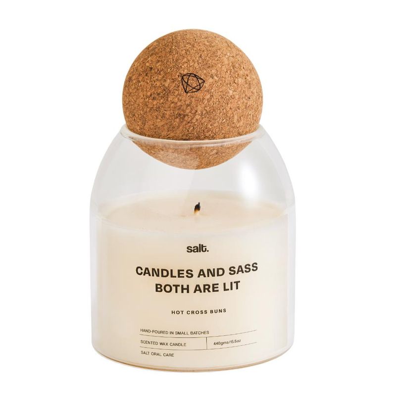 Salt. Oral Care Sweet Surprise Hot Cross Buns Cinnamon Scented Candle